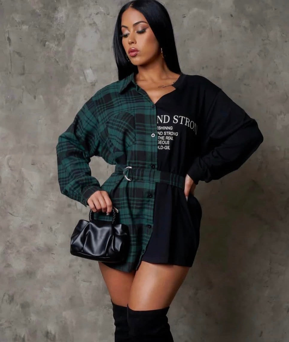 black dress with flannel – Nayrscloset Down Short Dress with